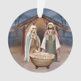 Ornamento Cena de Natal Religiosa e Escritura