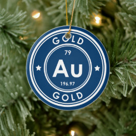 Ornamento Cerâmico Azul de Elemento Dourado