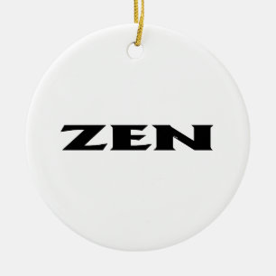 Ornamento cerâmico branco preto Zen