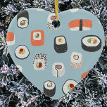 Ornamento cerâmico Cute Sushi<br><div class="desc">Mostre seu amor por sushi,  nigiri e maki rolls com este Enfeites de natal alternativo divertido. Tente as outras formas para ver qual você prefere,  ou peça uma variedade para decoração coesa!</div>