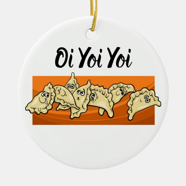 Ornamento cerâmico da árvore de Natal de Varenyky (Frente)