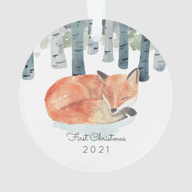 Ornamento Cerâmico Da Fox De Inverno (Verso)