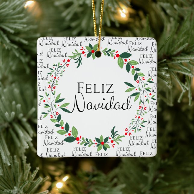 Ornamento Cerâmico da Frota de Natal Feliz Navidad (Árvore)