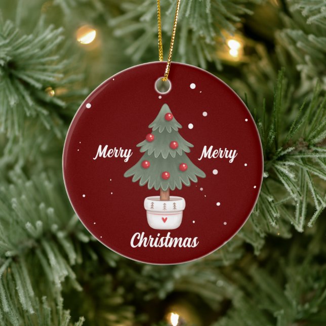 Ornamento cerâmico de Árvore de Natal Bonita (Árvore)