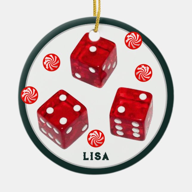 ornamento cerâmico de Bunco Christmas (Frente)