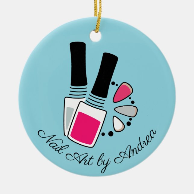 Ornamento cerâmico de Design de Arte unha (Frente)