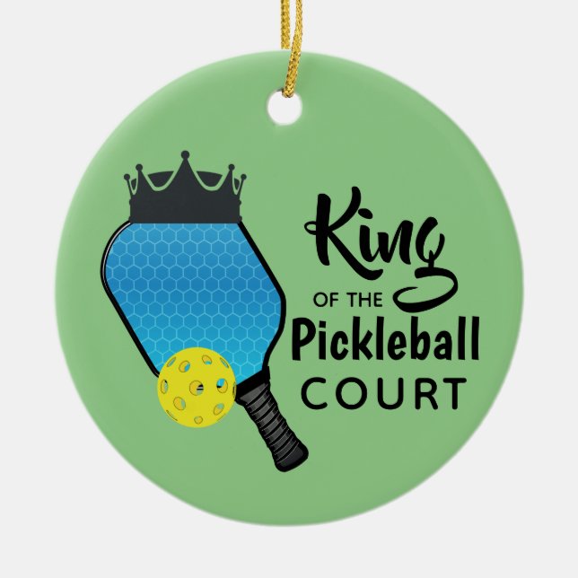 Ornamento Cerâmico de Design de Pickleball em Bate (Frente)