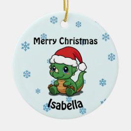 Ornamento cerâmico de Feliz Natal Personalizado