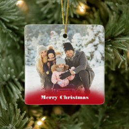 Ornamento Cerâmico de Foto de Natal Personalizado