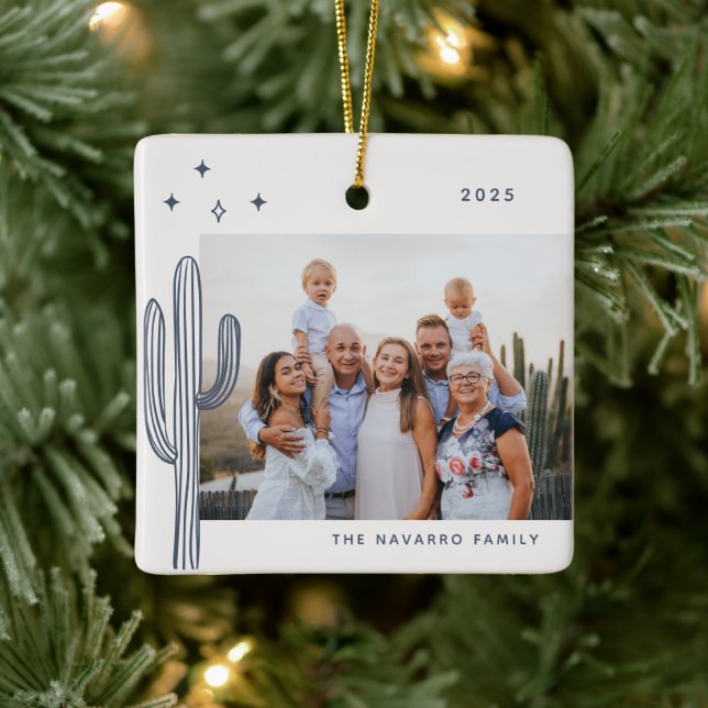 Ornamento cerâmico de Foto do Deserto Boêmian Cact (Árvore)