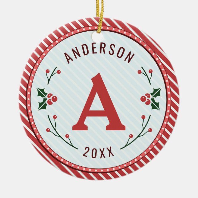 Ornamento Cerâmico de Marquee de Natal (Frente)