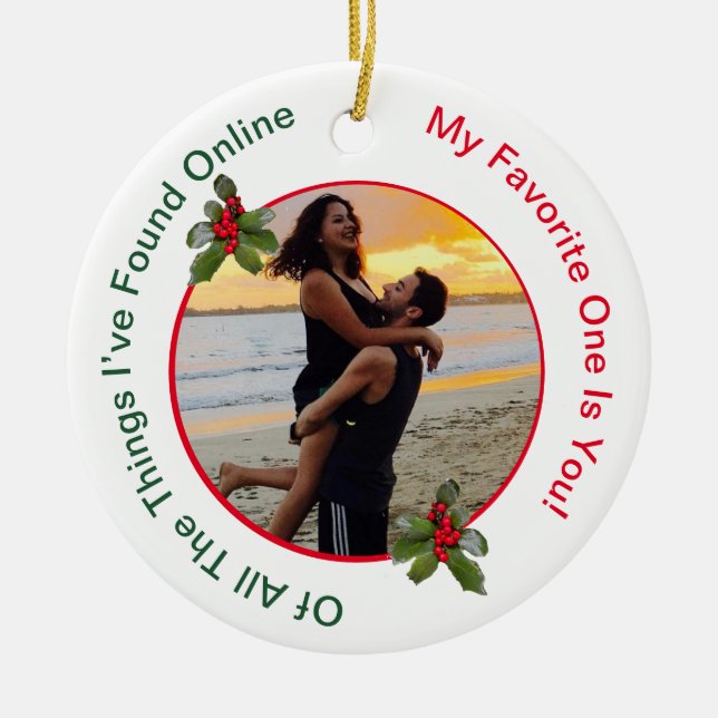 Ornamento Cerâmico de Natal do casal (Frente)