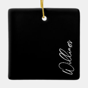 Ornamento cerâmico de nome personalizado de script