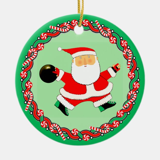 Ornamento Cerâmico de Ofertas de Feriado de bolich (Frente)