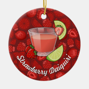 Ornamento Cerâmico de Strawberry Daiquiri