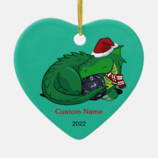 Ornamento Cerâmico do Dragão Verde D20