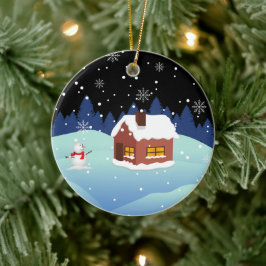 Ornamento cerâmico do feliz ano novo