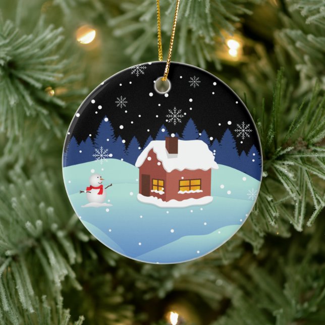 Ornamento cerâmico do feliz ano novo (Árvore)