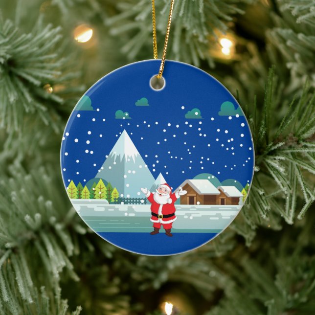 Ornamento cerâmico do feliz ano novo (Árvore)