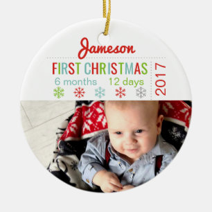 Ornamento cerâmico do floco de neve do primeiro