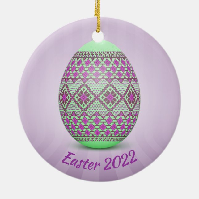Ornamento Cerâmico Do Ovo De Páscoa Ucraniano (Pys (Traseira)
