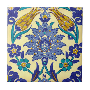 Ornamento cerâmico do vintage do estilo de Azulej