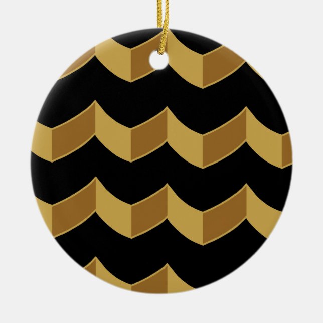Ornamento cerâmico Dourado preto (Frente)