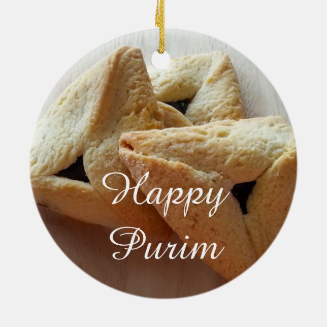 Ornamento Cerâmico Feliz Purim (Traseira)