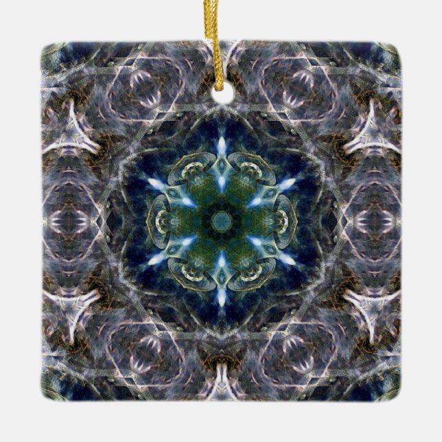 Ornamento cerâmico Folk Mandala (Frente)