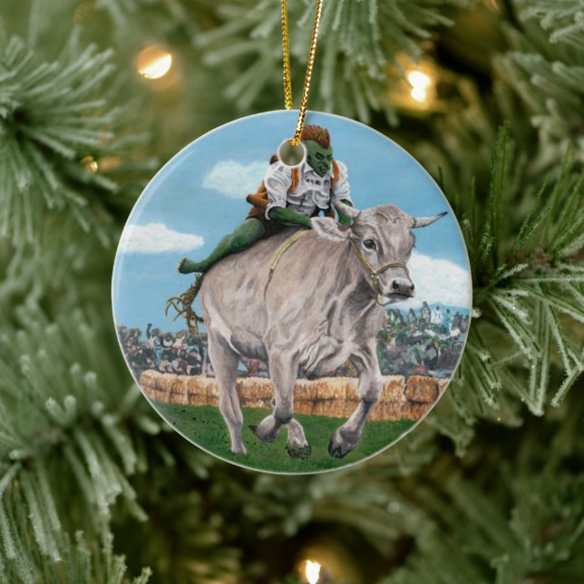 Ornamento cerâmico Goblin Rider Ox Racing Fantasy (Árvore)