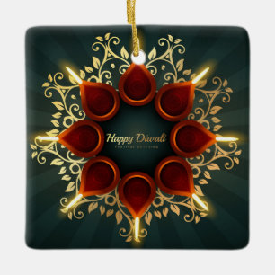 Ornamento cerâmico Happy Diwali