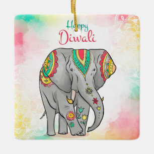 Ornamento cerâmico Happy Diwali
