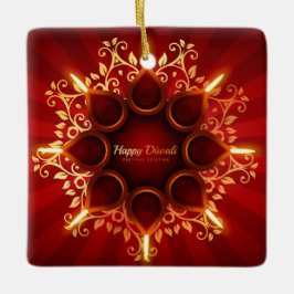 Ornamento cerâmico Happy Diwali