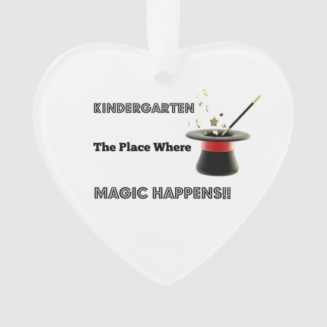 Ornamento cerâmico KindergartenMagic do coração (Frente)