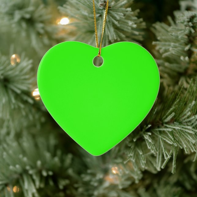 Ornamento cerâmico neon Green Heart (Árvore)