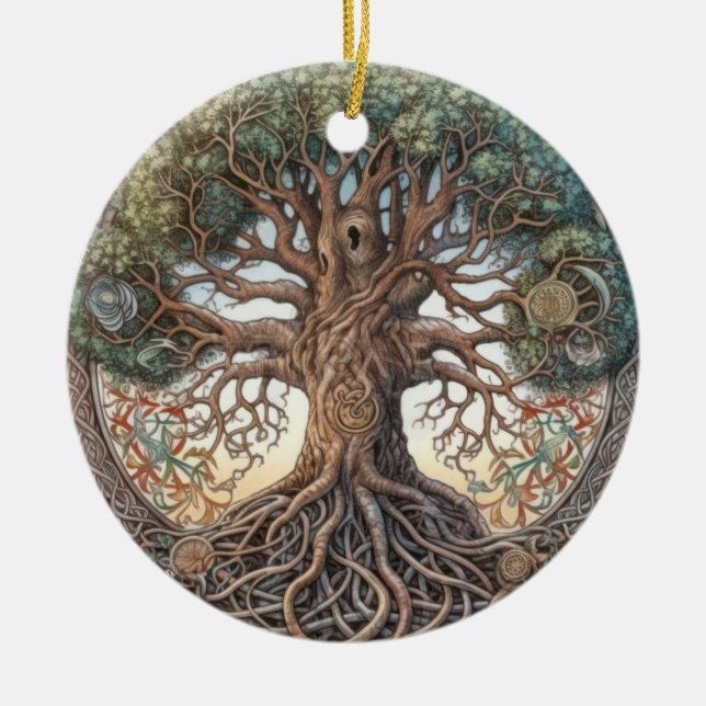 Ornamento Cerâmico Pagan Tree of Life (Frente)