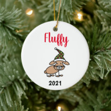 ornamento cerâmico personalizado de buny de natal