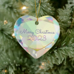 Ornamento Cerâmico Personalizável do Coração Diamo<br><div class="desc">Uma bela ilustração cardíaca de diamante de champanhe brilhante em um simples ornamento cerâmico. Esta joia pastel bonito faz um gafanhoto de vidro perfeito, presente de hospedeira ou saque romântico. Adicione sua própria mensagem especial para fazer deste "Coração Diamante" um presente gentil e pessoal. Aproxime-se do dia de alguém especial...</div>