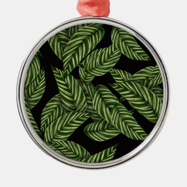 Ornamento Cerâmico por Padrão de Folhas Tropicais (Frente)