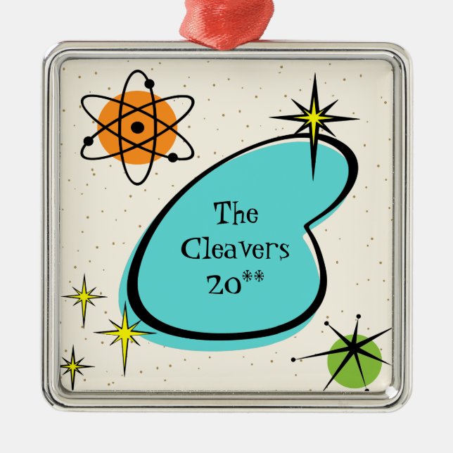 Ornamento Cerâmico Retro Atomic Boomerang (Frente)