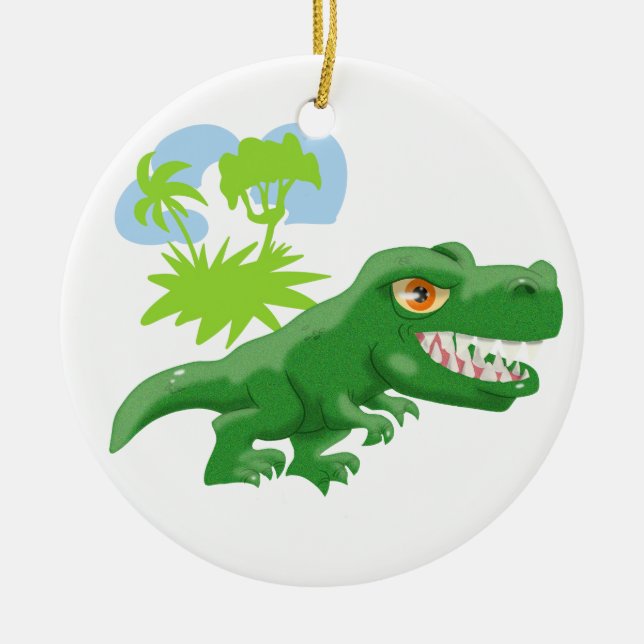 Ornamento cerâmico T-Rex super Legal (Frente)