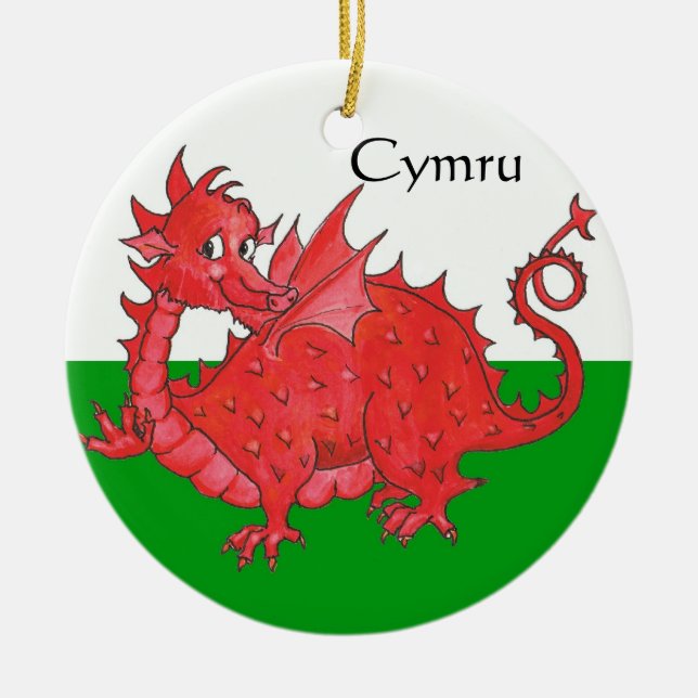 Ornamento cerâmico vermelho bonito do dragão, o (Frente)