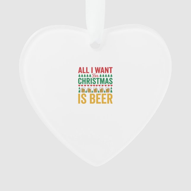 Ornamento Cerveja de Natal Design Divertido de Bebida de Fer (Frente)