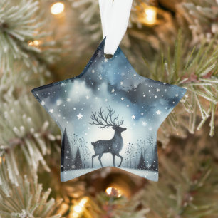 Ornamento Cervo Noturno Invernal Estrelado