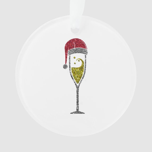 Ornamento Champanhe Prosecco espumante Natal Inverno (Frente)