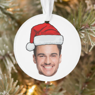 Ornamento Chapéu de Papai Noel com Foto Personalizada de Nat