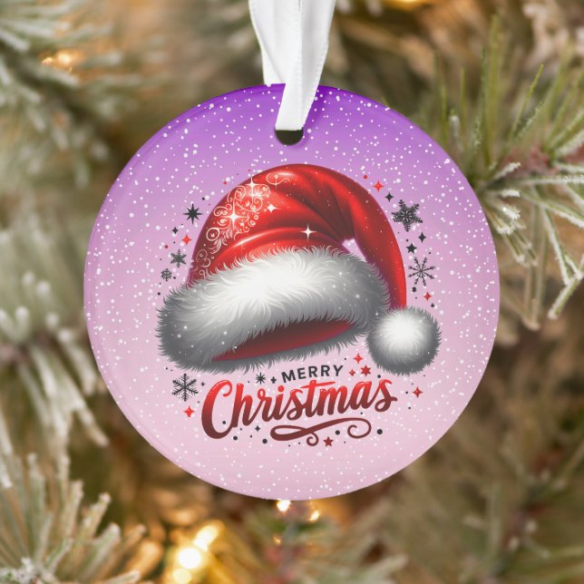 Ornamento Chapéu de Papai Noel Escarlate com Brilho (Árvore)