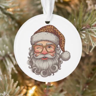 Ornamento Chapéu Retro de Natal Óculos Piscando do Papai Noe