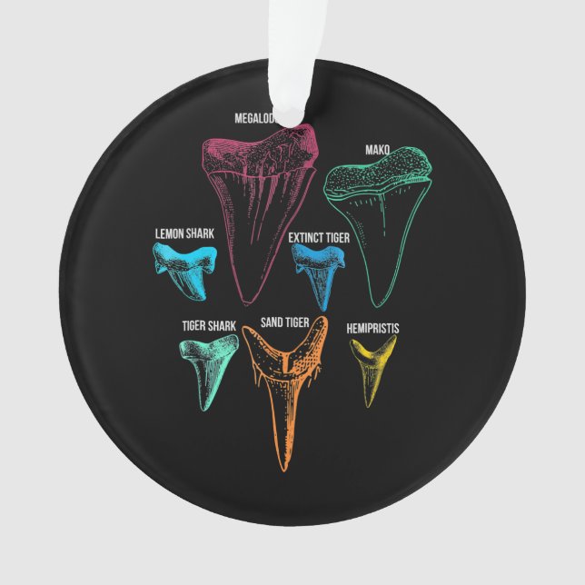 Ornamento Chave de Identidade de Caça-Dentes de Tubarão (Frente)