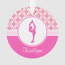 Ornamento Checkered cor-de-rosa do patinagem